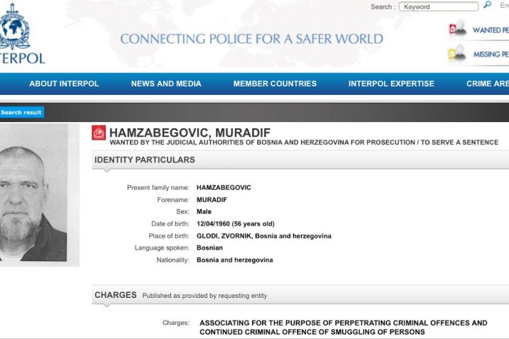 Interpolova tjeralica za Muradifom Hamzabegovićem