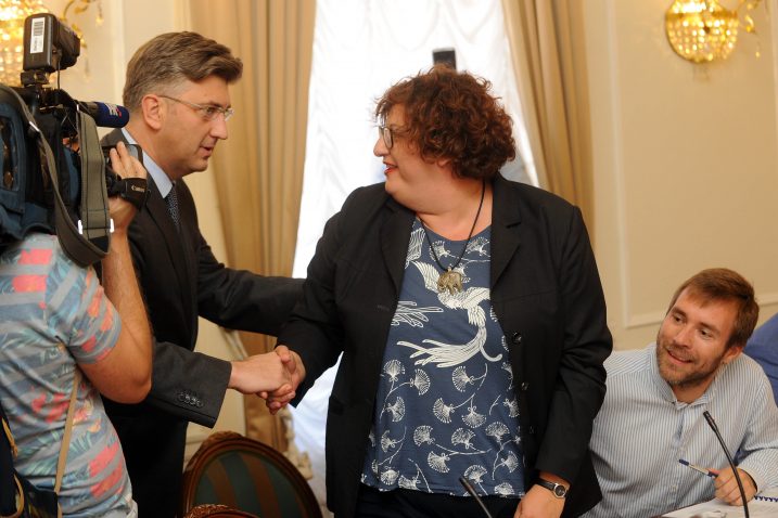 Andrej Plenković, Emina Višnić i Ivan Šarar, Foto: D. KOVAČEVIĆ