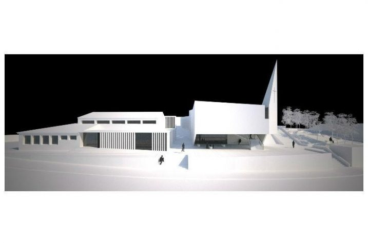 Simulacija buduće crkve na Gornjoj Vežici po arhitektonskoj zamisli tvrtke Urbis iz Pule