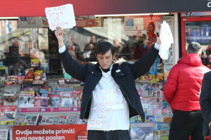 Marko Grahovac priveden je dok je prosvjedovao protiv nezaposlenosti