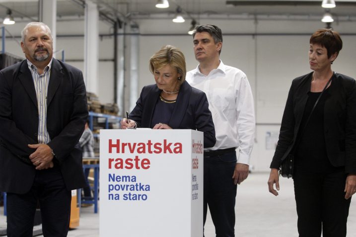 Silvano Hrelja, Zoran Milanović, Vesna Pusić i Nensi Tireli / Foto: Zeljko Hajdinjak / Cropix