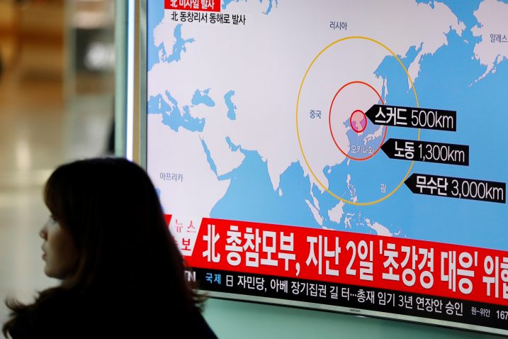 Sjeverna Koreja je u ponedjeljak ispalila četiri balistička projektila u more u blizini sjeverozapadnog Japana / Reuters