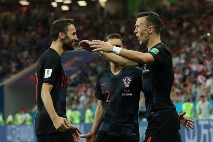 Milan Badelj, Josip Pivarić i Ivan Perišić/Foto REUTERS