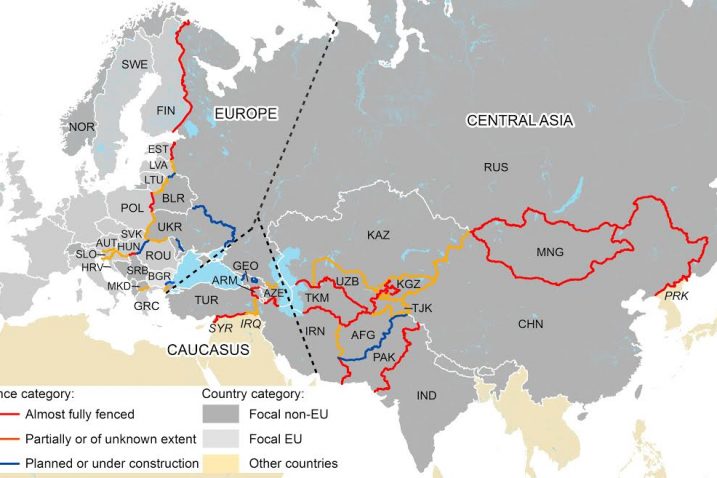 Najaktualniji pregled ograda na granicama europskih i srednjoazijskih zemalja