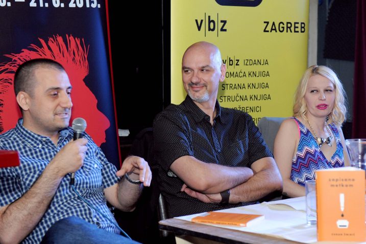 Milan Zagorac, Zoran Žmirić i Kristina Posilović na završnoj večeri »vRIska« / Snimio Marko GRACIN