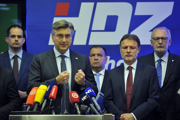 Andrej Plenković i vodstvo HDZ-a / Foto: D. KOVAČEVIĆ