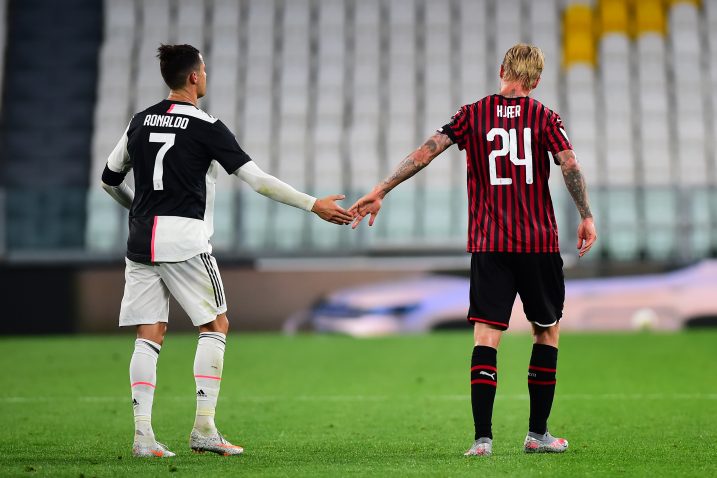 Cristiano Ronaldo i Simon Kjaer/Foto REUTERS