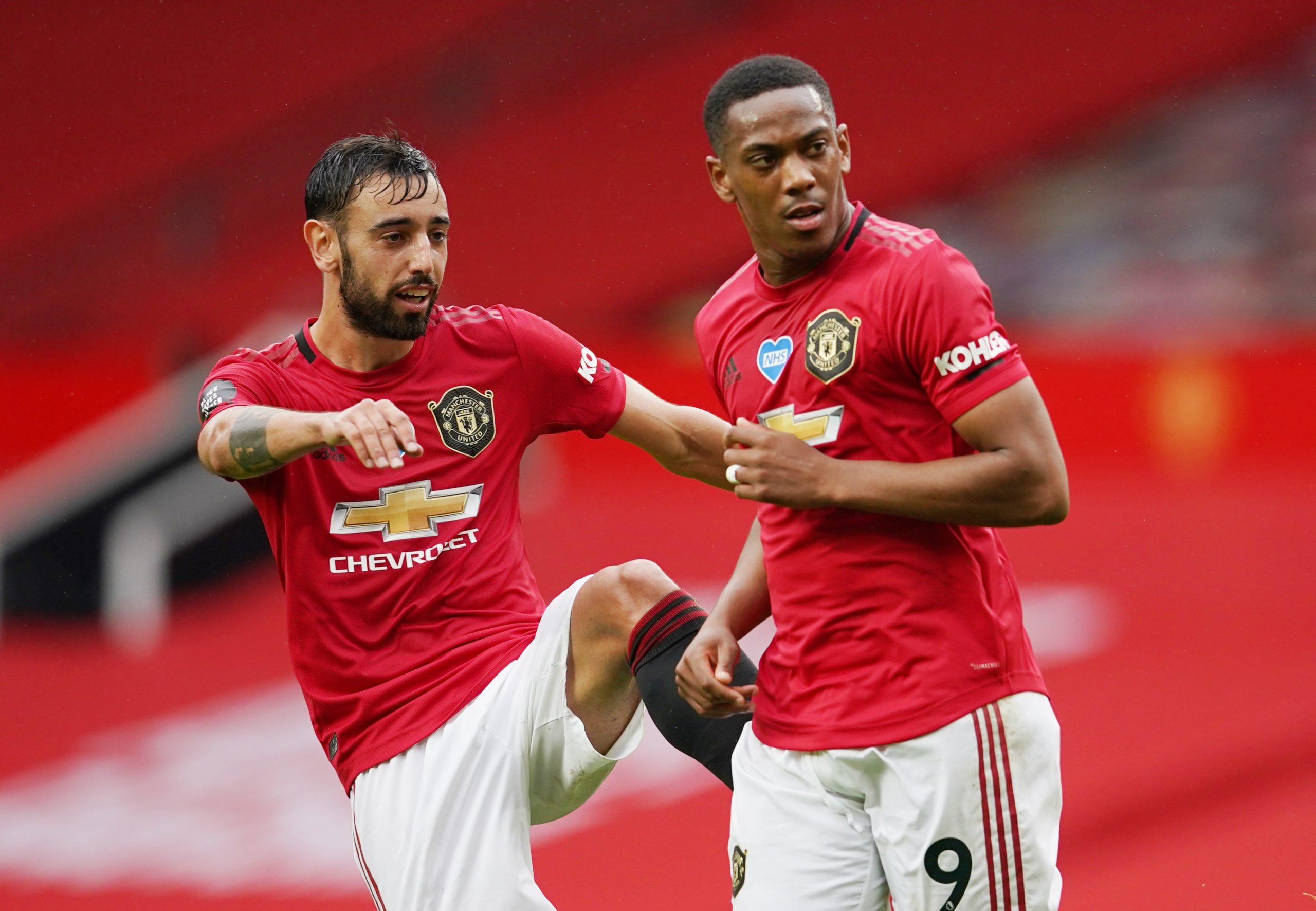 Anthony Martial i Bruno Fernandes (Manchester United)/Foto REUTERS