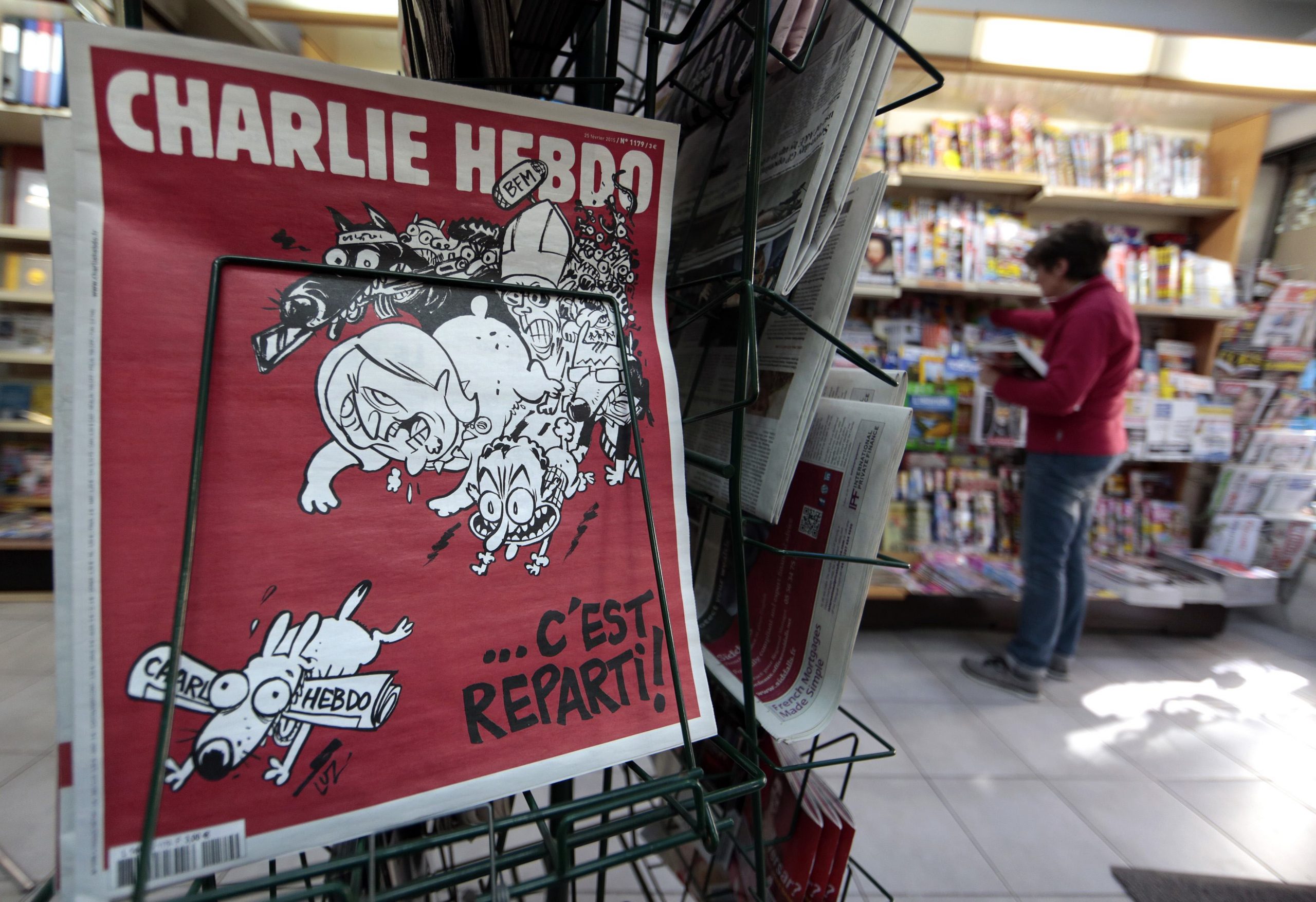 Карикатура корейской газеты на теракт в крокусе. Charlie Hebdo. Обложка Шарли Эбдо. Charlie Hebdo карикатуры.