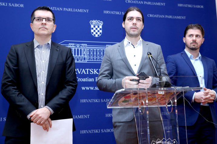 Ivan Vilibor Sinčić, Branimir Bunjac i Tihomir Lukanić / Foto Patrik Macek/PIXSELL