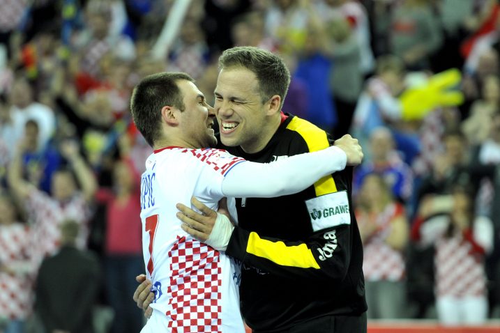 Ivan Ćupić i Ivan Stevanović slave pobjedu nad Norvežanima / Foto Davor KOVAČEVIĆ