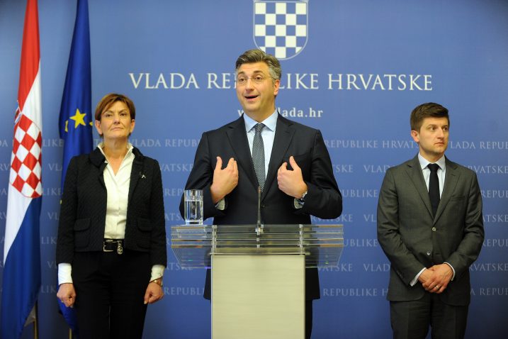 Martina Dalić, Andrej Plenković i Zdravko Marić, Foto: D. KOVAČEVIĆ