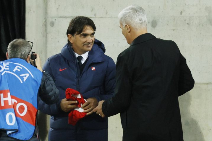 Zlatko Dalić i Vladimir Petković uoči utakmice/Foto REUTERS
