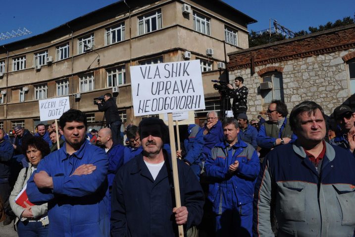 Prosvjed radnika "3. maja" / Foto Silvano JEŽINA