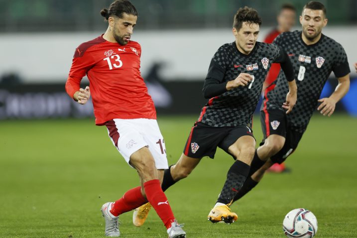 Josip Brekalo tijekom nedavnog ogleda sa Švicarskom/Foto REUTERS