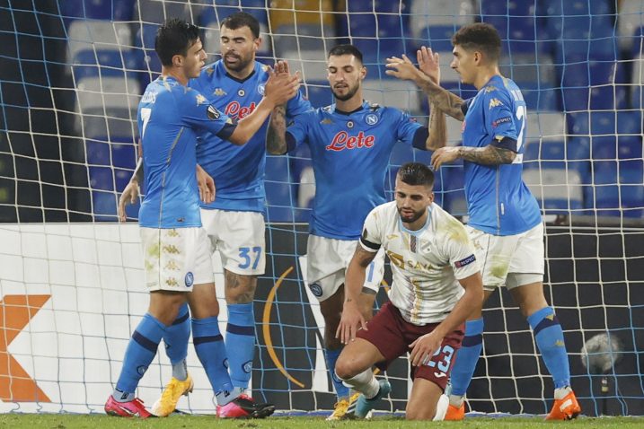 Armando Anastasio dok igrači Napolija slave vodeći pogodak/Foto REUTERS
