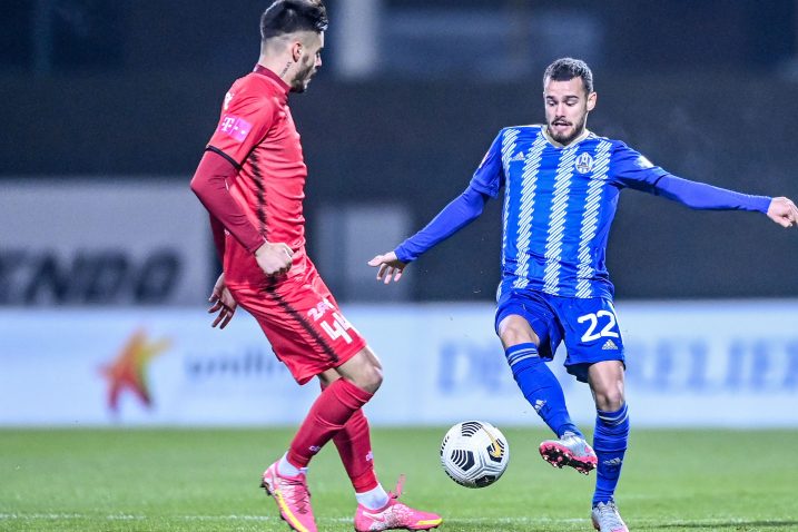 Francesco Tahiraj (Gorica) i Kristijan Lovrić (Lokomotiva)/Foto PIXSELL