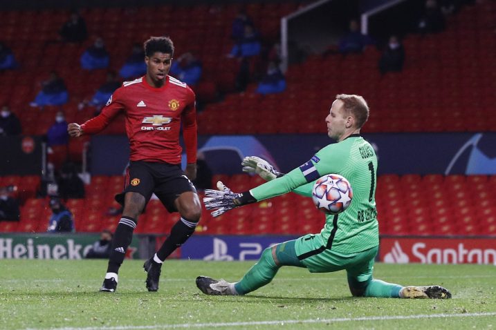 VELIKI ULOG – Marcus Rashford i Peter Gulacsi/Foto REUTERS