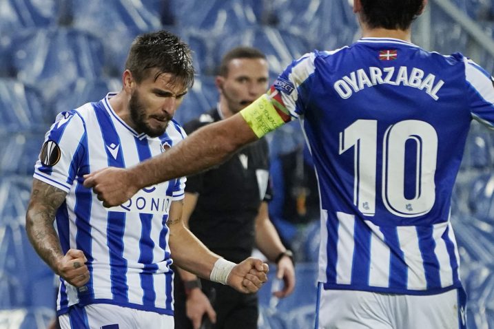 Cristian Portu i Mikel Oyarzabal (Real Sociedad)/Foto REUTERS
