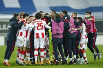 Nogometaši Crvene zvezde tijekom slavlja/Foto REUTERS