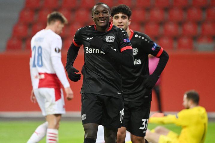 Moussa Diaby (Bayer Leverkusen) slavi pogodak/Foto REUTERS