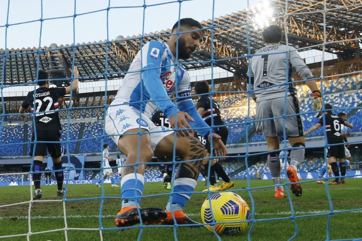 Napolijev Lorenzo Insigne nakon pogotka svoje momčadi/Foto REUTERS