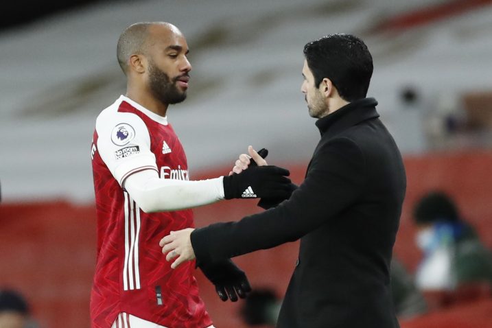 Alexandre Lacazette i Mikel Arteta/Foto REUTERS