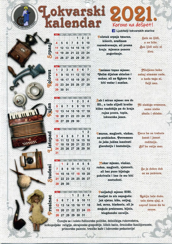 Drugih šest mjeseci Lokvarskog kalendara za 2021.