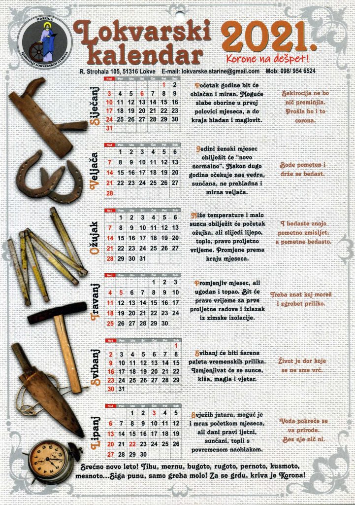 : Prvih šest mjeseci Lokvarskog kalendara za 2021.