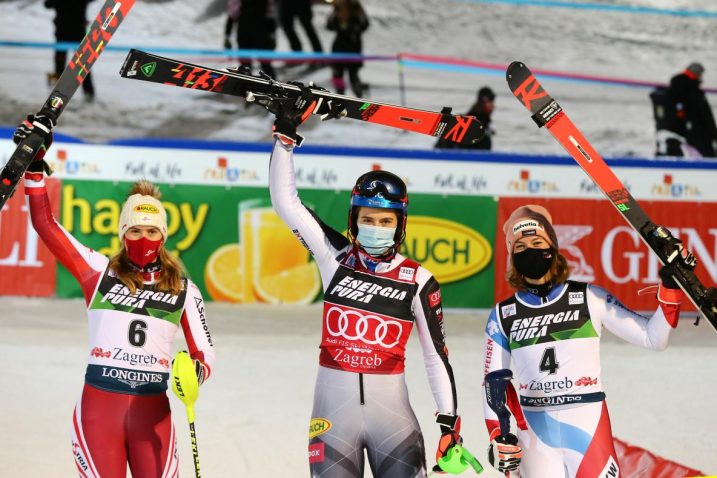 Vlhova je zauzela prvo mjesto na Sljemenu, Liensberger drugo, a Gisin treće/Foto REUTERS
