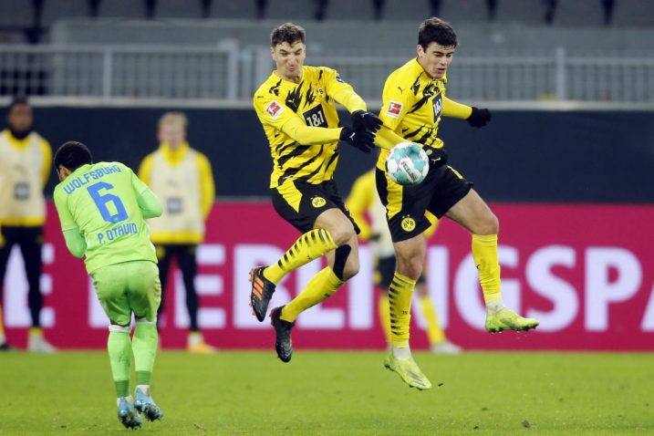 Thomas Meunier i Giovanni Reyna (Borussia D.) u akciji/Foto REUTERS