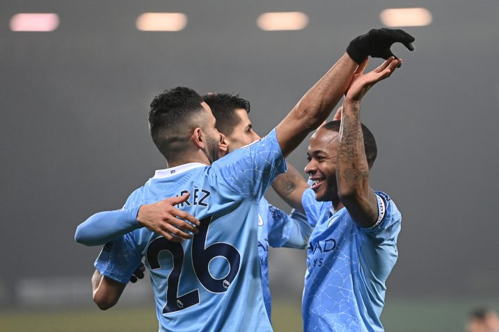 Raheem Sterling, strijelac petog pogotka, i suigrači iz Cityja/Foto REUTERS