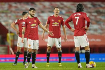 Nemanja Matić, Bruno Fernandes i Edinson Cavani (Man. United)/Foto REUTERS