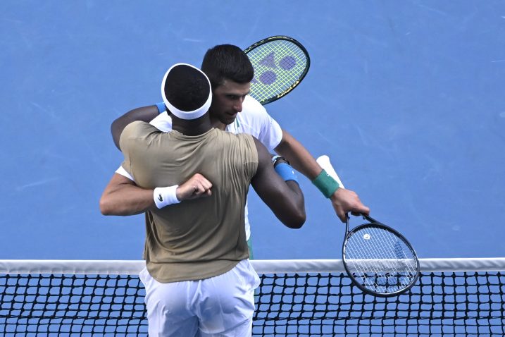 Novak Đoković i Frances Tiafoe/Foto REUTERS