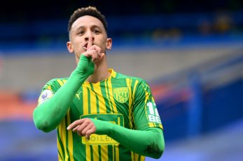 Callum Robinson (WBA) nakon petog pogotka svoje momčadi/Foto REUTERS