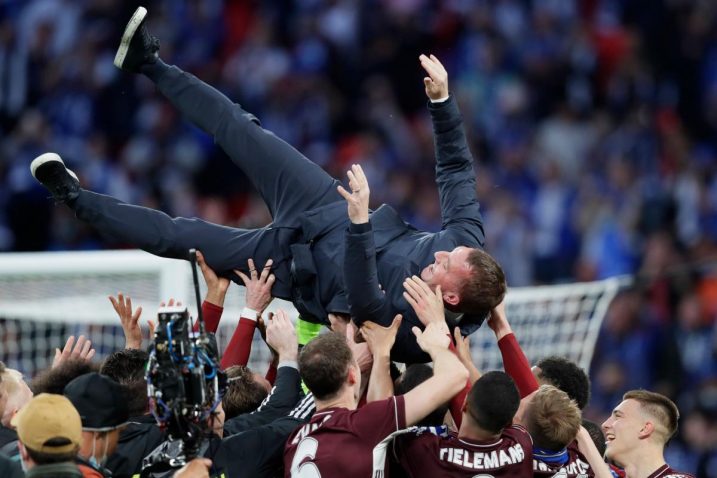 Slavlje igrača i trenera Leicestera/Foto REUTERS