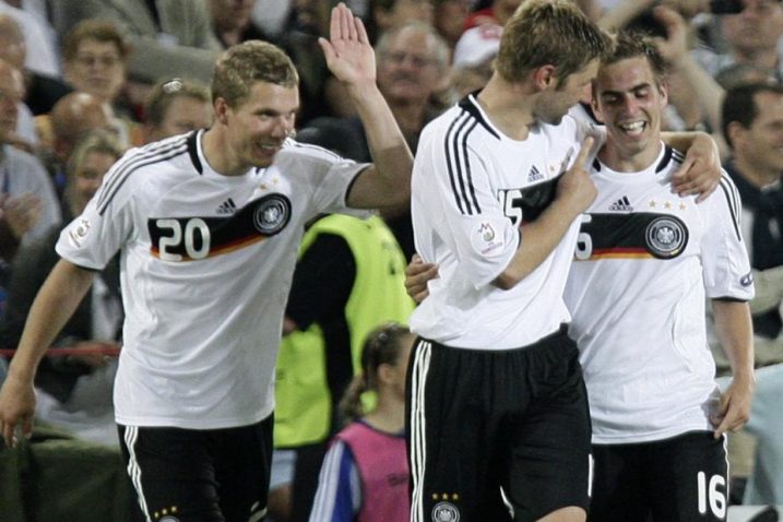 Philipp Lahm, Thomas Hitzlsperger i Lukas Podolski/Foto REUTERS