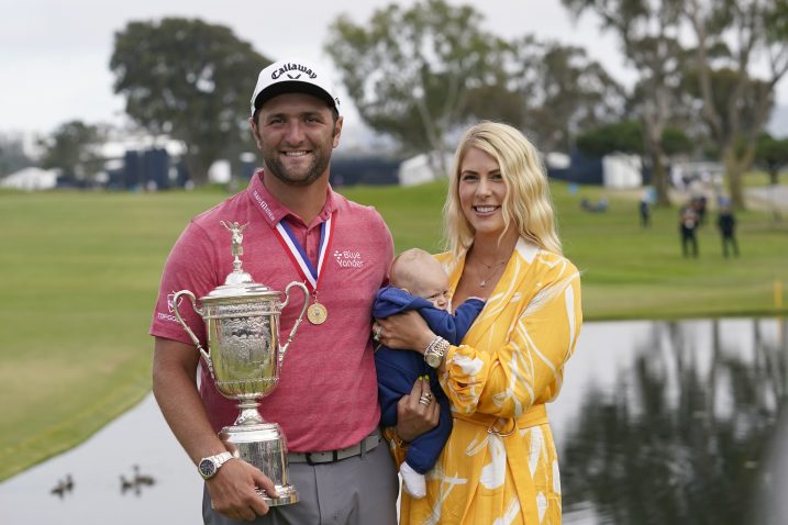 Jon Rahm sa suprugom Kelly i sinom Kepom/Foto REUTERS