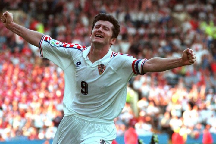 Davor Šuker slavi pogodak protiv Danske 1996.