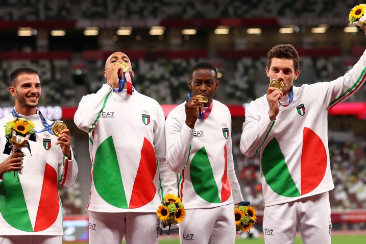 SINOVI VJETRA - Lorenzo Patta, Lamont Marcell Jacobs, Eseosa Desalu i Filippo Tortu/Foto REUTERS