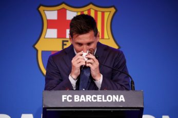 Leo Messi na oproštajnoj presici od Barcelone/Foto REUTERS