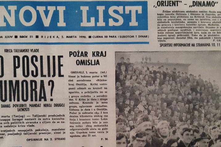 Ovako je izgledala naslovnica Novoga lista početkom ožujka 1970. godine