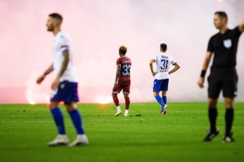 Bakljada na utakmici Hajduk - Rijeka/Foto: PIXSELL