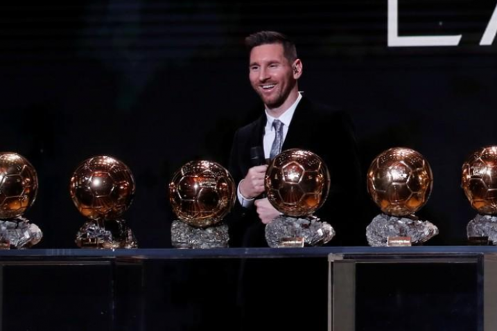 Lionel Messi sa svojim Zlatnim loptama/Foto REUTERS
