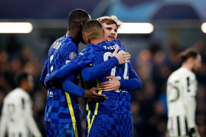Antonio Rudiger, Hakim Ziyech i Timo Werner slave pogodak/Foto: REUTERS
