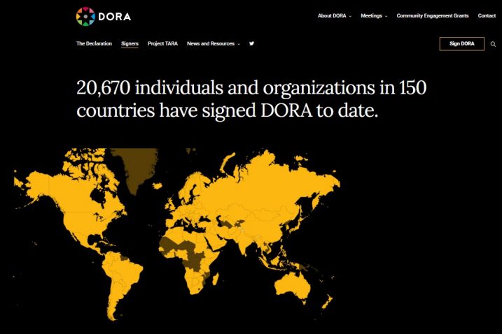 Screenshot www.sfdora.org