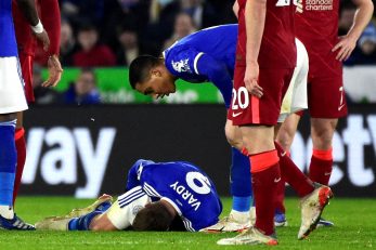 Jamie Vardy se ozljedio u susretu protiv Liverpoola/Foto REUTERS