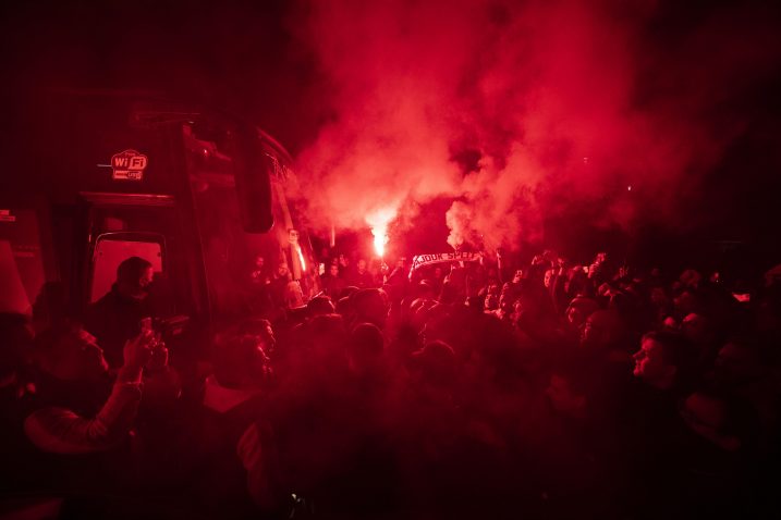 Brojni navijači dočekali su momčad na Poljudu po povratku iz Zagreba/Foto PIXSELL