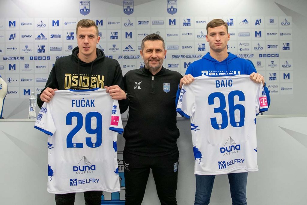Kristian Fućak, Nenad Bjelica i Mihajlo Baić/Foto HNK Osijek