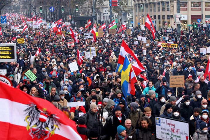 Fotografija s prosinačkog prosvjeda u Beču / Reuters